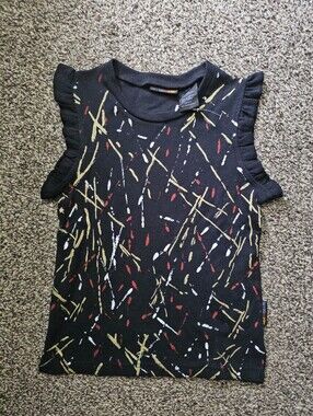Vintage Y2K Mary-Kate and Ashley Girls Black Abstract Top 10/12